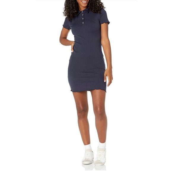Wild Meadow Dresses & Skirts - Wild Meadow Women's Short Sleeve Ribbed Knit Polo Dress (medium)